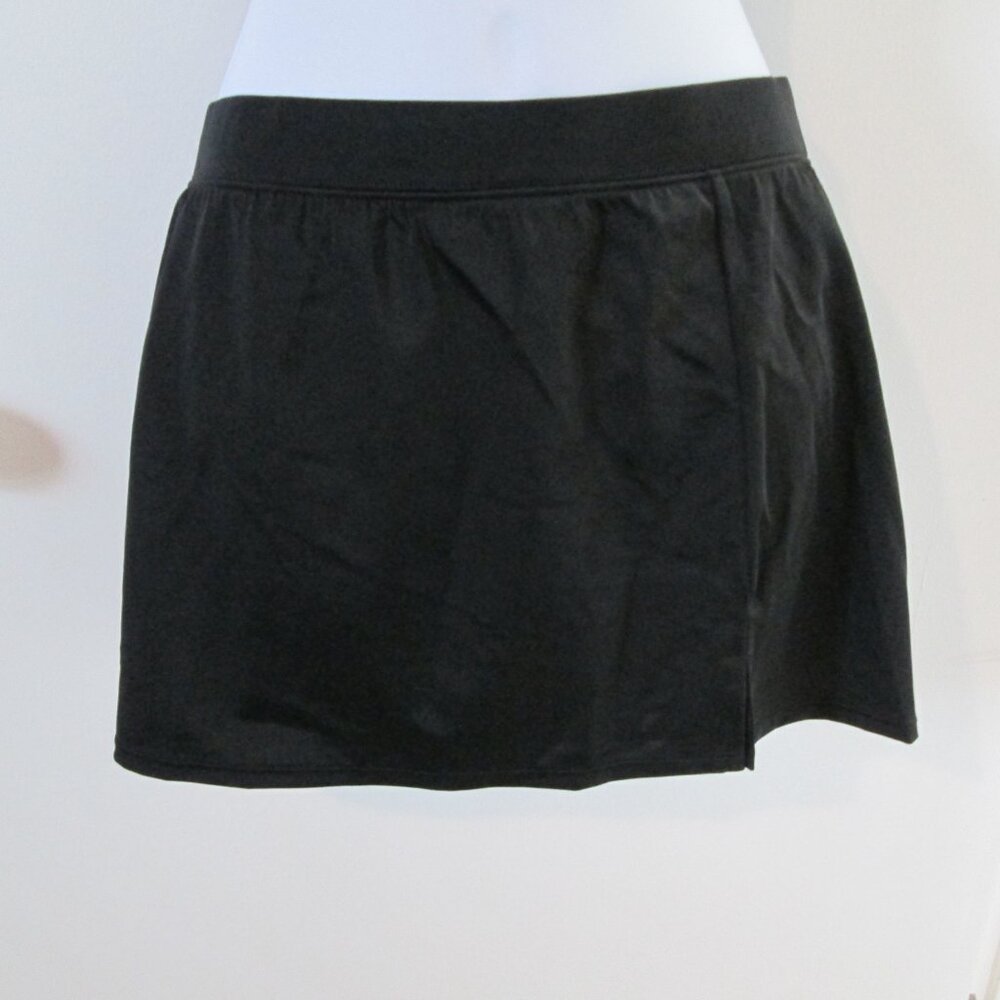 Swim Solutions Split Swim Skirt Black Sz 14 - Picture 3 of 7